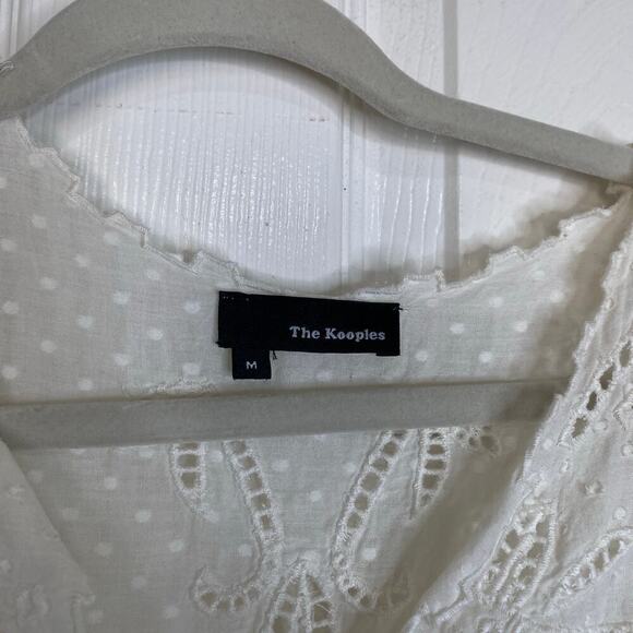 The Kooples Broderie Anglais Dobby Dress White Lace Dainty Cottagecore Medium - Picture 5 of 7